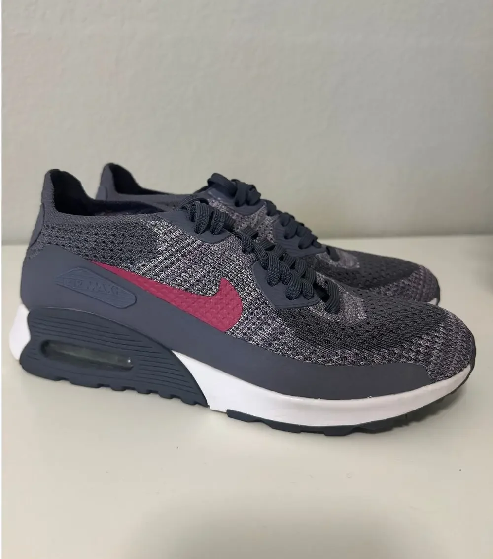 Nike Air Max 90 Ultra 2.0 Flyknit Midnight Fog Racer Pink Womens Sz US 7